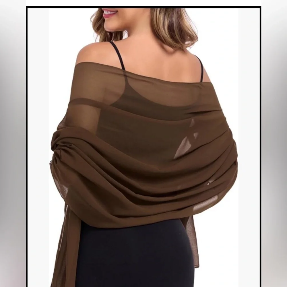 Chiffon Shawl Wrap for Evening Dresses Wedding Bridal Scarf Large Oversized new